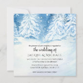 Winterschnee-Hochzeit im Wasser| Platz Einladung (Vorderseite)