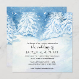 Winterschnee-Hochzeit im Wasser| Platz Einladung