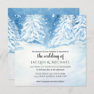 Winterschnee-Hochzeit im Wasser Platz Einladung