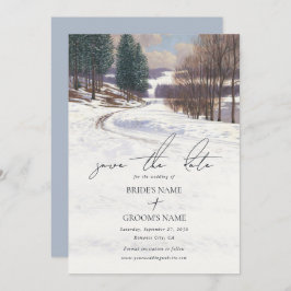 Winterschnee Hochzeit im Wasser Save The Date