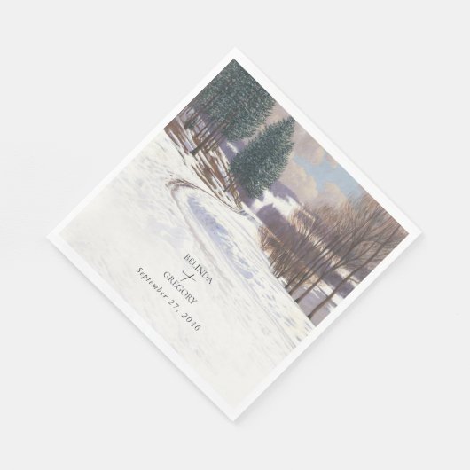 Winterschnee Hochzeit im Wasser Serviette (Ecke)