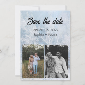 Winterschnee Hochzeit rett-the-date Vorlage