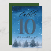 Winterschnee Hochzeit Tischnummer (Vorne/Hinten)