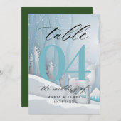 Winterschnee Hochzeit Tischnummer (Vorne/Hinten)