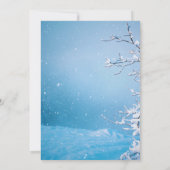 Winterschnee Hochzeitkarte Save the Date (Rückseite)