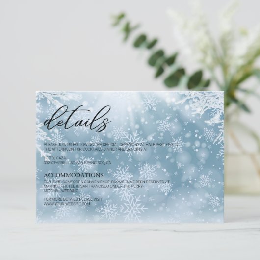 Winterschnee-Hochzeitskarte Dankeskarte (Stehend Vorderseite)