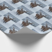 Winterschnee-Höhlenkühe Geschenkpapier (Ecke)