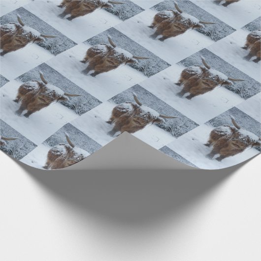 Winterschnee-Höhlenkühe Geschenkpapier (Ecke)