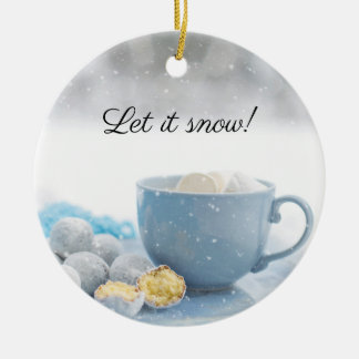 Winterschnee Hot Cocoa Weihnachtsfeiertag Kunst, D Keramik Ornament