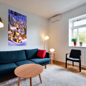 Winterschnee im Dorf Gingerbrot | AI Art Poster