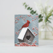 Winterschnee im Norden des Kardinals Postkarte (Stehend Vorderseite)