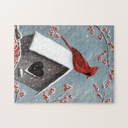 Winterschnee im Norden des Kardinals Puzzle (Horizontal)