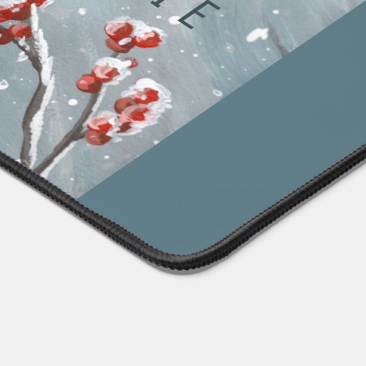 Winterschnee im Norden des Kardinals Schreibtischunterlage (Ecke)