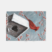 Winterschnee im nördlichen Kardinal Fleecedecke (Vorderseite (Horizontal))