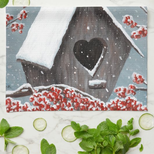 Winterschnee im nördlichen Kardinal Handtuch (Gefaltet)