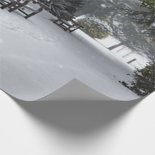 Winterschnee im Park Geschenkpapier (Ecke)