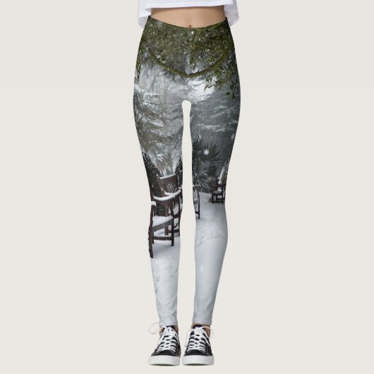 Winterschnee im Park Leggings (Vorderseite)