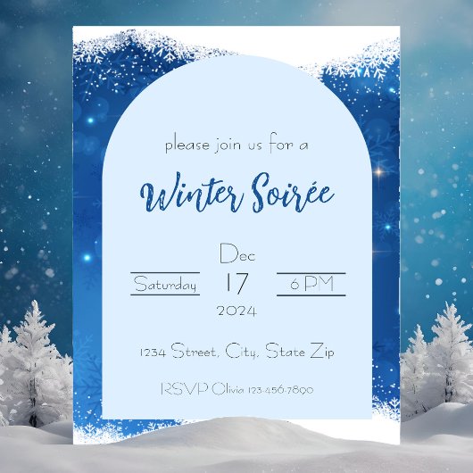 Winterschnee im Party Einladung