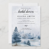 Winterschnee im Pinienwald Brautparty Einladung (Vorderseite)