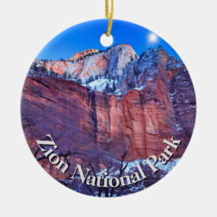 Winterschnee im Zion-Nationalpark Keramik Ornament