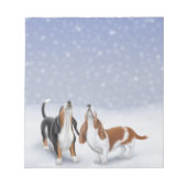 Winterschnee in der Basset-Hunde Notizblock (Vorderseite)