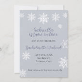 Winterschnee in der Liebe Bachelorette Ausflugszie Einladung (Vorderseite)