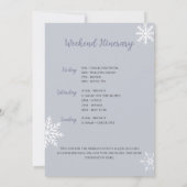 Winterschnee in der Liebe Bachelorette Ausflugszie Einladung (Rückseite)