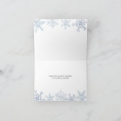 Winterschnee in der Liebe Brautparty eingeklappt Dankeskarte (Innenseite)
