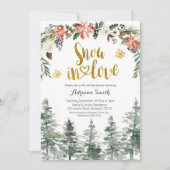 Winterschnee in der Liebe Brautparty Einladung (Vorderseite)