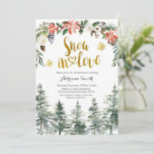 Winterschnee in der Liebe Brautparty Einladung (Stehend Vorderseite)