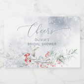 Winterschnee in der Liebe Brautparty Schaumweinetikett (Einzelnes Label)