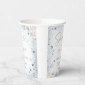 Winterschnee in der Liebe Schneeflocken Brautparty Pappbecher (Links)