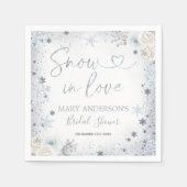 Winterschnee in der Liebe Snowflake Brautparty Pap Serviette (Vorderseite)