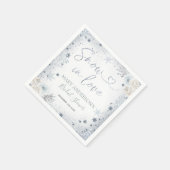 Winterschnee in der Liebe Snowflake Brautparty Pap Serviette (Ecke)