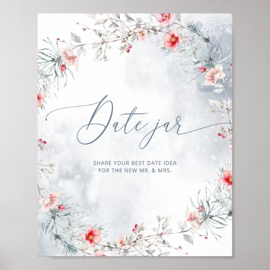 Winterschnee in Liebe Datum jar Bridgame Poster (Vorne)