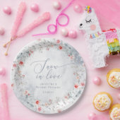 Winterschnee in Liebe elegantes Brautparty Pappteller (Party)