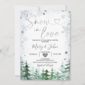 Winterschnee in Liebe Silver Snowflake Brautparty Einladung (Vorderseite)