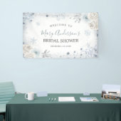 Winterschnee in Liebe Snowflake Brautparty Grosses Banner (Messeveranstaltung)
