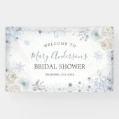 Winterschnee in Liebe Snowflake Brautparty Grosses Banner (Horizontal)