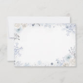 Winterschnee in Liebe Snowflake Bridal QR Rsvp Car Dankeskarte (Rückseite)
