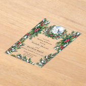 Winterschnee-Kiefer-Hochzeit Acryleinladungen (Ablage )