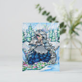 Winterschnee Königin Girl Fantasy Kunst, Dichtung Postkarte (Stehend Vorderseite)