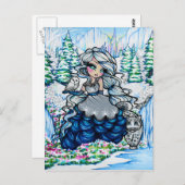 Winterschnee Königin Girl Fantasy Kunst, Dichtung Postkarte (Vorne/Hinten)