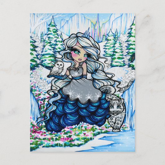 Winterschnee Königin Girl Fantasy Kunst, Dichtung Postkarte (Vorderseite)