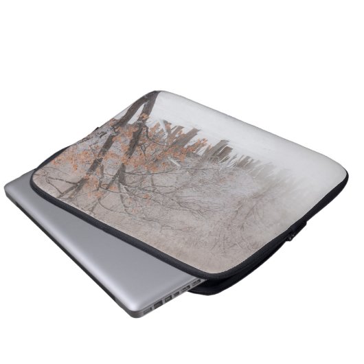 Winterschnee | Kussharo-See Laptopschutzhülle (Vorne Knopf)