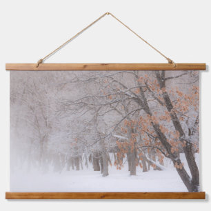 Winterschnee Kussharo-See Wandteppich Mit Holzrahmen