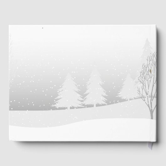 Winterschnee Land Hochzeit Weiße Wälder Natur Gästebuch (Rückseite)
