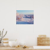 Winterschnee Landschaft Foto Naturwall Poster (Küche)