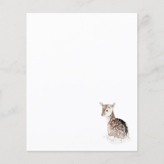 Winterschnee Landschaft Hirsch (Rückseite)