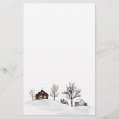 Winterschnee Landschaft Hirsch Briefpapier (Vorderseite)